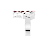 White gold Marquise Ruby Cluster Bypass Ring with Prong Setting_11