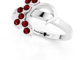 White gold Marquise Ruby Cluster Bypass Ring with Prong Setting_7
