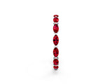 14K White Gold Marquise Ruby Eternity Band with U-Prong Setting
