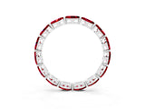 14K White Gold Marquise Ruby Eternity Band with U-Prong Setting