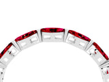 14K White Gold Marquise Ruby Eternity Band with U-Prong Setting