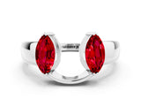 White gold Marquise Ruby Open Band Ring with Tension Setting_6