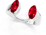 White gold Marquise Ruby Open Band Ring with Tension Setting_7