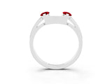 White gold Marquise Ruby Open Band Ring with Tension Setting_9