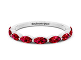 White gold Marquise Ruby Prong Set Half-Eternity Band_6