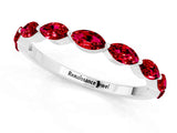 White gold Marquise Ruby Prong Set Half-Eternity Band_7
