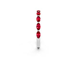 White gold Marquise Ruby Prong Set Half-Eternity Band_8