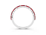 White gold Marquise Ruby Prong Set Half-Eternity Band_9