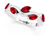 White gold Marquise Ruby Twisted Band with Prong Setting_7