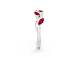 White gold Marquise Ruby Twisted Band with Prong Setting_8