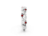 White gold Marquise Ruby Vine Eternity Band with Bezel Setting_32