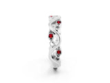 White gold Marquise Ruby Vine Eternity Band with Bezel Setting_32