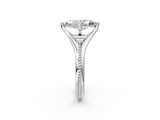White gold Marquise Solitaire Beaded Band Six-Prong Setting_6