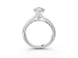 White gold Marquise Solitaire Beaded Band Six-Prong Setting_7