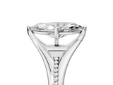 White gold Marquise Solitaire Beaded Band Six-Prong Setting_9