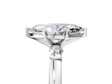 White gold Marquise Solitaire Beaded Band with Four-Prong Setting_107