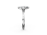White gold Marquise Solitaire Beaded Band with Four-Prong Setting_111