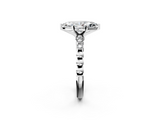 White gold Marquise Solitaire Bezel Accent Diamond Engagement Ring with Beaded Band and Four-Prong Setting_66
