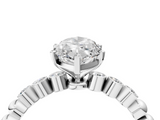 White gold Marquise Solitaire Bezel Accent Diamond Engagement Ring with Beaded Band and Four-Prong Setting_68