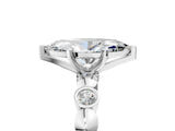 White gold Marquise Solitaire Bezel-Set Diamond Ring with Beaded Band and Four-Prong Setting_57