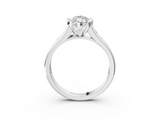 White gold Marquise Solitaire Bezel-Set Diamond Ring with Channel-Set Band_112