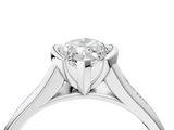 White gold Marquise Solitaire Bezel-Set Diamond Ring with Channel-Set Band_113