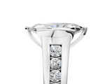 White gold Marquise Solitaire Bezel-Set Diamond Ring with Channel-Set Band_117