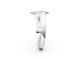 White gold Marquise Solitaire Bezel Set Diamond Ring with Wide Band_5