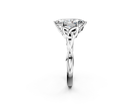 White gold Marquise Solitaire Celtic Knot Engagement Ring with Four-Prong Setting_89
