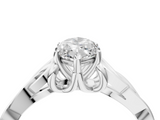 White gold Marquise Solitaire Celtic Knot Engagement Ring with Four-Prong Setting_91