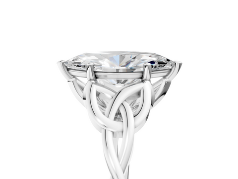 White gold Marquise Solitaire Celtic Knot Engagement Ring with Four-Prong Setting_92