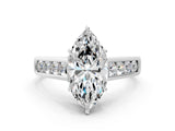 White gold Marquise Solitaire Channel-Set Diamond Engagement Ring with Four-Prong Setting_32