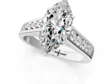 White gold Marquise Solitaire Channel-Set Diamond Engagement Ring with Four-Prong Setting_33