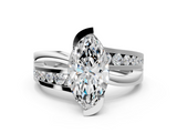 White gold Marquise Solitaire Channel-Set Split Shank Ring with Tension Prong Setting_15