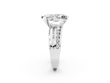 White gold Marquise Solitaire Channel-Set Split Shank Ring with Tension Prong Setting_20