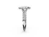 White gold Marquise Solitaire Chevron Pave Diamond Engagement Ring with Six-Prong Setting_5