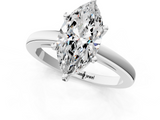 White gold Marquise Solitaire Diamond Engagement Ring with Four-Prong Setting on a Classic Band_24