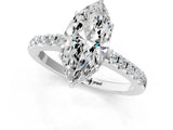 White gold Marquise Solitaire Diamond Engagement Ring with Pavé Band and Six-Prong Setting_60