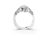 White gold Marquise Solitaire Diamond Engagement Ring with Pave Band and Four-Prong Setting 3