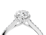 White gold Marquise Solitaire Diamond Engagement Ring with Pave Band and Six-Prong Setting_86