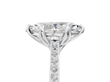 White gold Marquise Solitaire Diamond Engagement Ring with Pave Band and Six-Prong Setting_87