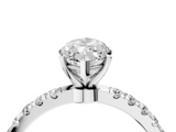 White gold Marquise Solitaire Diamond Pavé Band with Six-Prong Setting_54