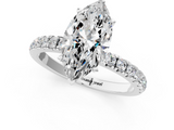 White gold Marquise Solitaire Diamond Pavé Band with Six-Prong Setting_56