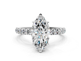 White gold Marquise Solitaire Diamond Pavé Band with Six-Prong Setting_60