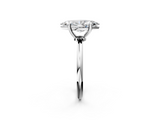 White gold Marquise Solitaire Diamond Ring with 4-Prong Setting on a Classic Band_5