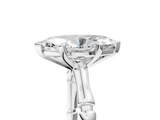 White gold Marquise Solitaire Diamond Ring with Bamboo Band and Four-Prong Setting_85