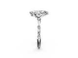 White gold Marquise Solitaire Diamond Ring with Bezel Set Side Stones and Prong Setting_26