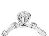 White gold Marquise Solitaire Diamond Ring with Bezel Set Side Stones and Prong Setting_28