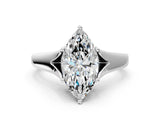 White gold Marquise Solitaire Diamond Ring with Cathedral Band and Four-Prong Setting_63
