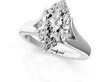 White gold Marquise Solitaire Diamond Ring with Cathedral Band and Four-Prong Setting_66